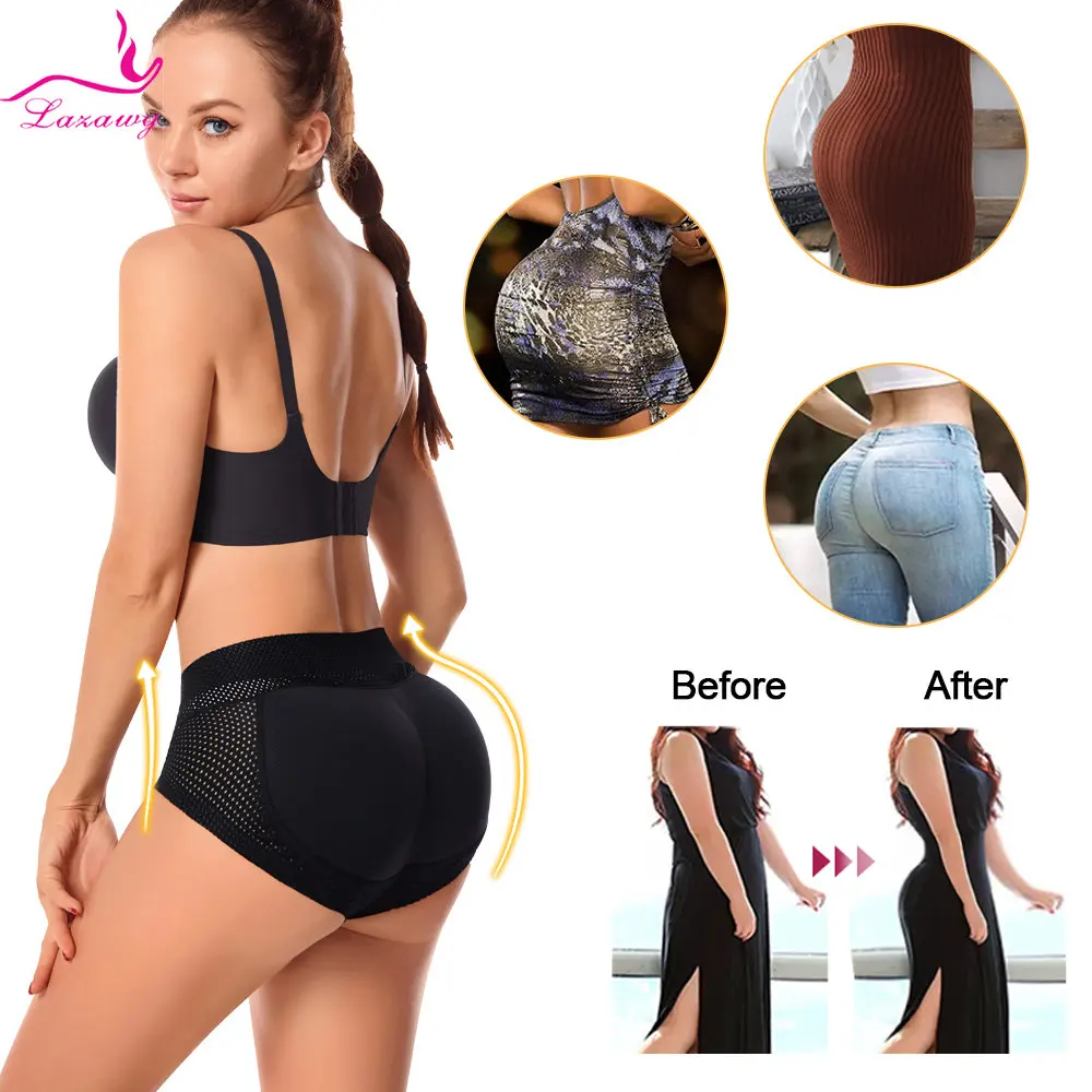 LAZAWG Padded Butt Lifter Panties for Women Hip Enhancer Brief Tummy Control Slimming Panty Push Up Underwear Seamless Shapewear