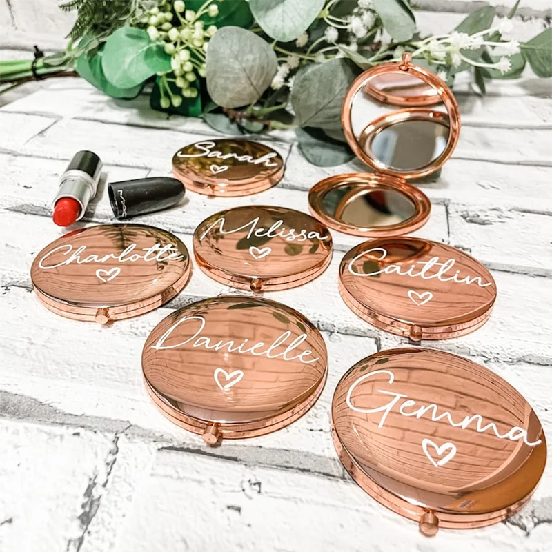 Custom Bridesmaid Mirror with Name Compact Mirror Best Friend Birthday Gifts Personalized Gift for Her Wedding Party Guest Gifts