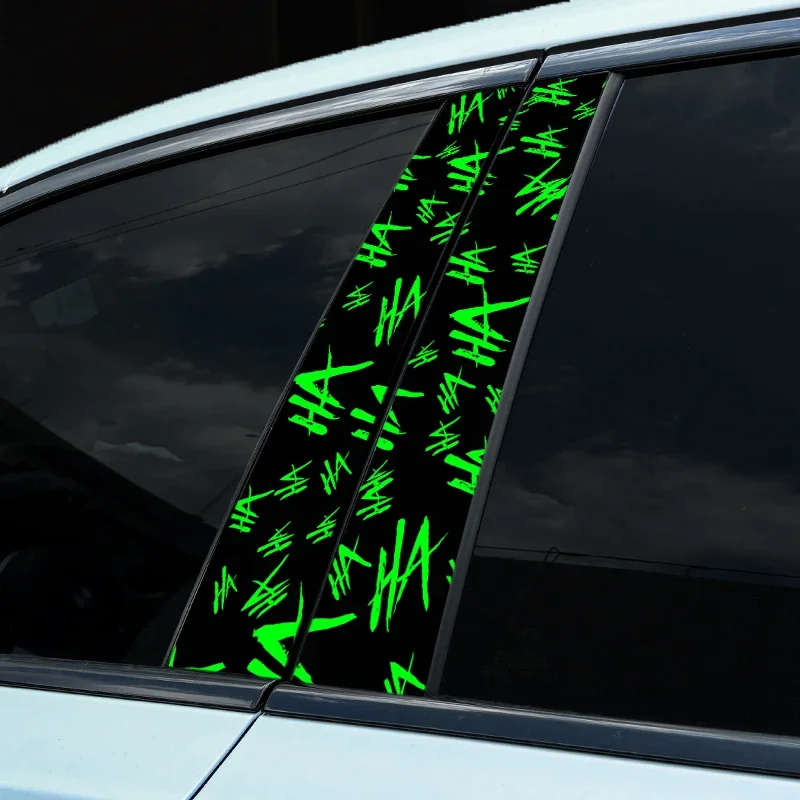 1PC HAHAHA Car Stickers Auto B Pillar Waterproof Decoration Cover Scratches DIY Car Doors Pillar Sunscreen Vinyl Decals