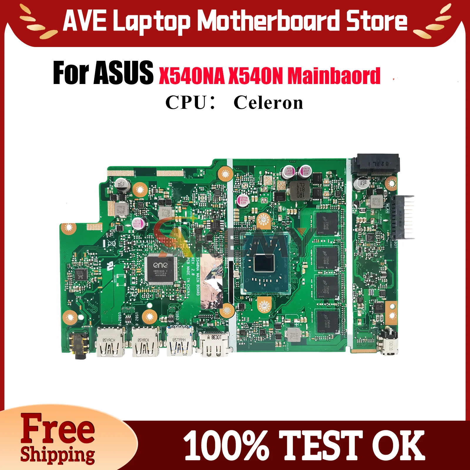 

X540NA Материнская плата для ноутбука ASUS VivoBook R540N F540N D540N X540NA X540N X540NV A540N Материнская плата для ноутбука с процессором Celeron stk