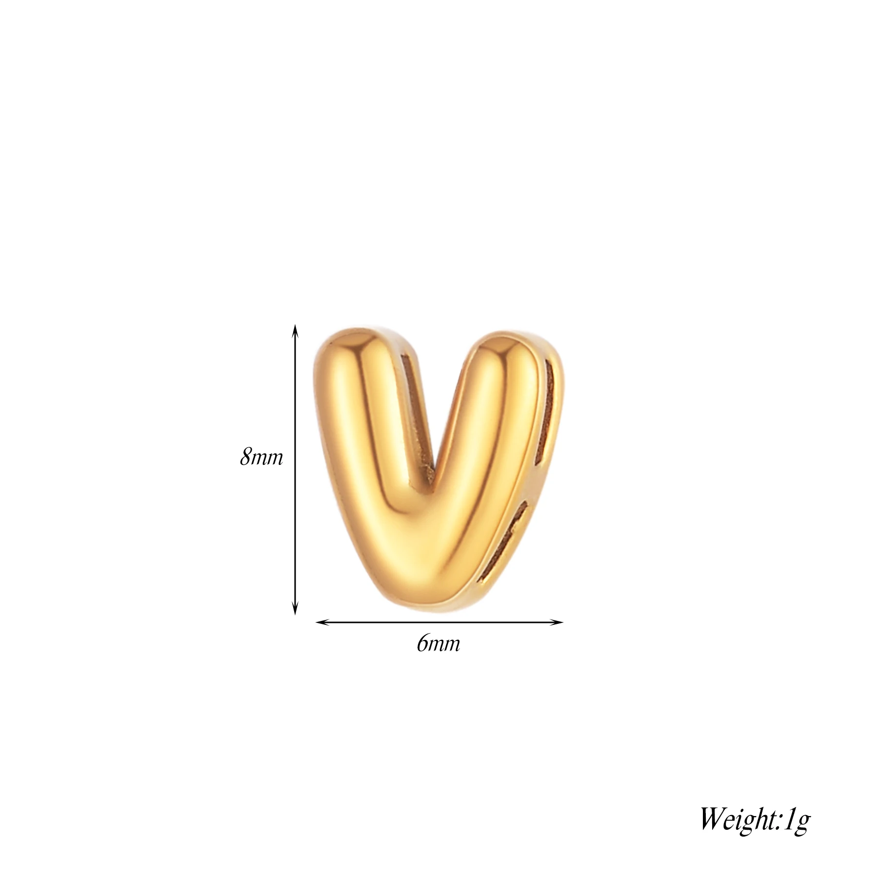 6 stks/partij Mini Ballon Alfabet Initial Charms Rvs Kleine Bubble Engelse Letter Accessoires