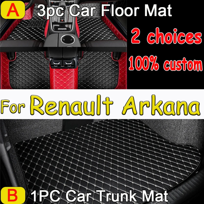 Car Floor Mats For Renault Arkana Samsung XM3 2020 2021 2022 2023 5seat Waterproof Pads Car Mats Full Set Carpet Car Accessories