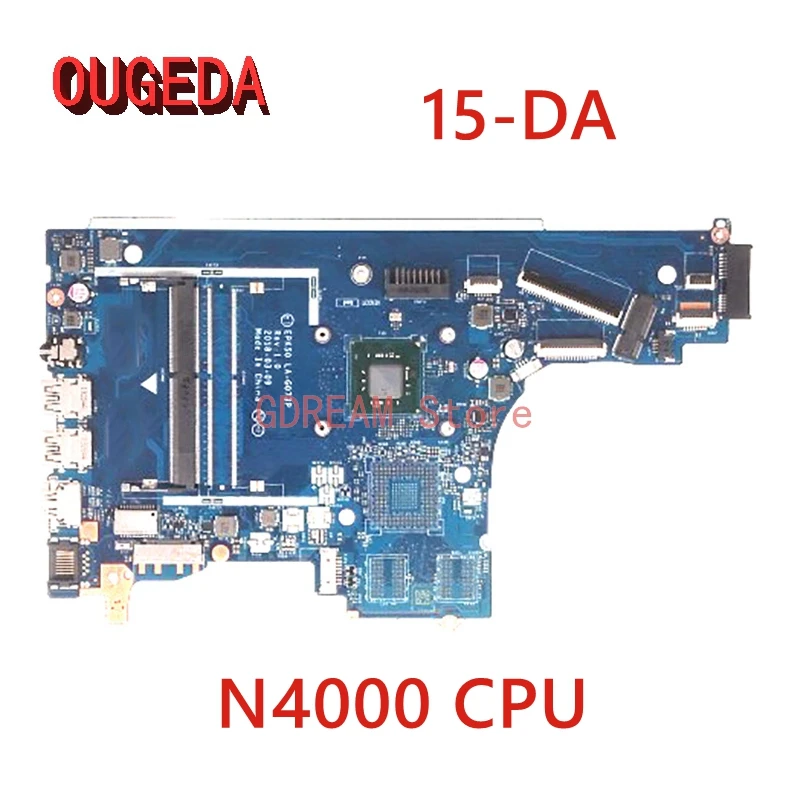 OUGEDA EPK50 LA-G073P L20372-601 L20372-001 L20372-501 L20375-001 For HP 15-DA Laptop Motherboard N4000 CPU DDR4 full test