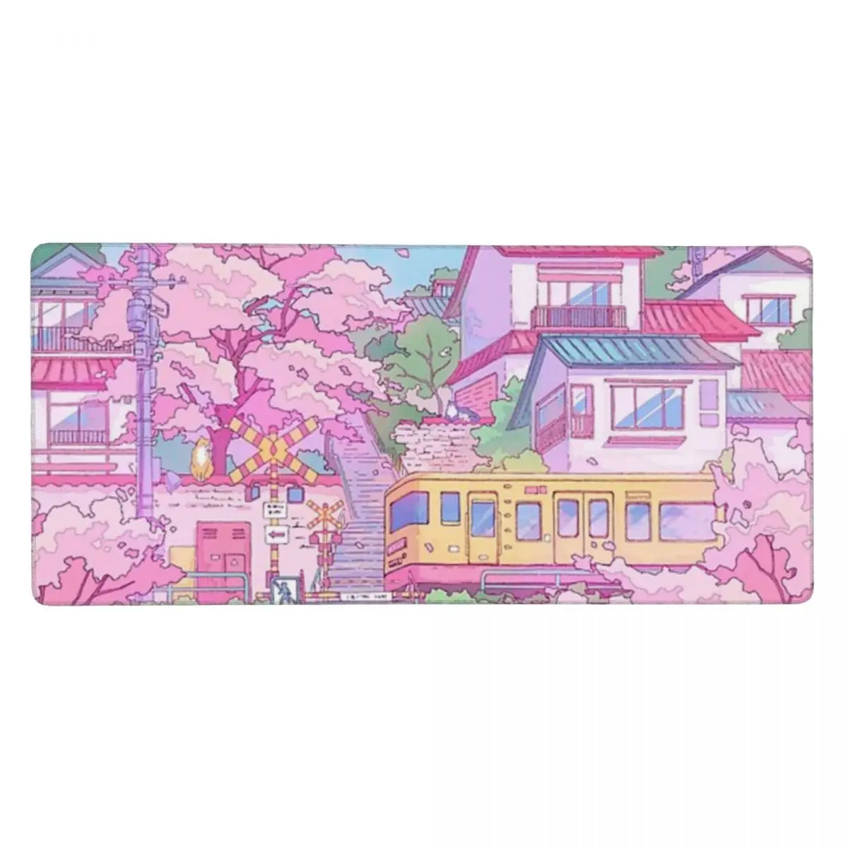 

Tokyo, Train And Pink Cherry Blossom Mouse Pad Large Computer Laptop Non-slip Keyboard Desk Mat Mousepad