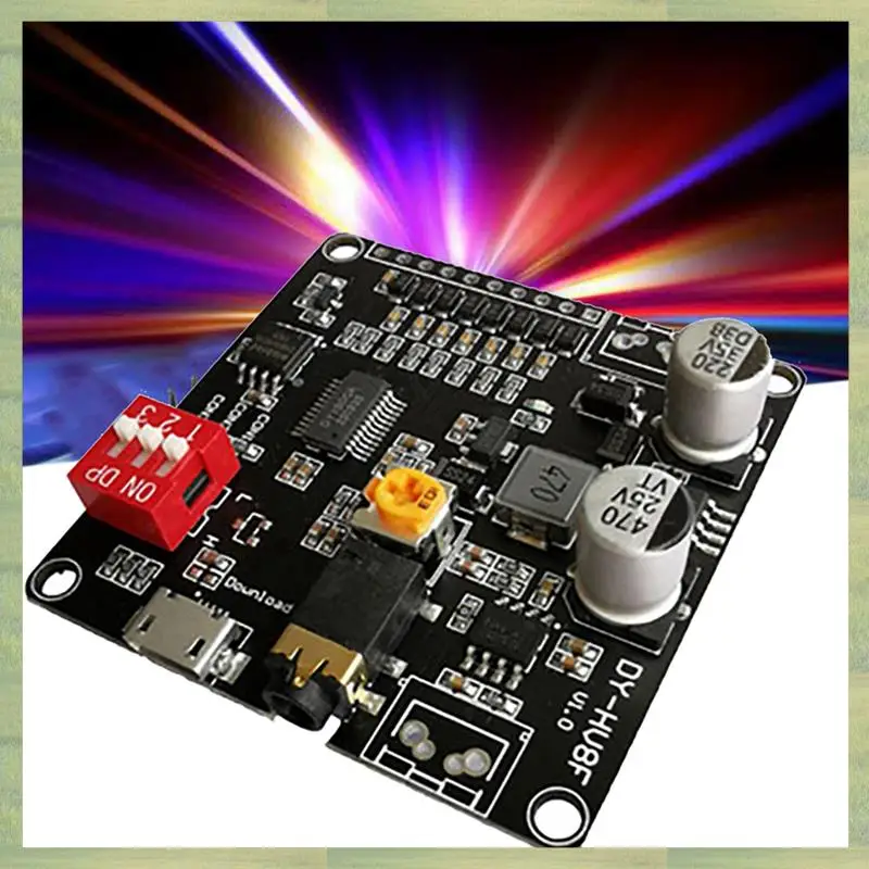 Módulo de reproducción de voz N15R-2X DY-HV8F, Control de puerto serie de disparador de 12V/24V, 10W/20W con reproductor MP3 de almacenamiento Flash de 8MB