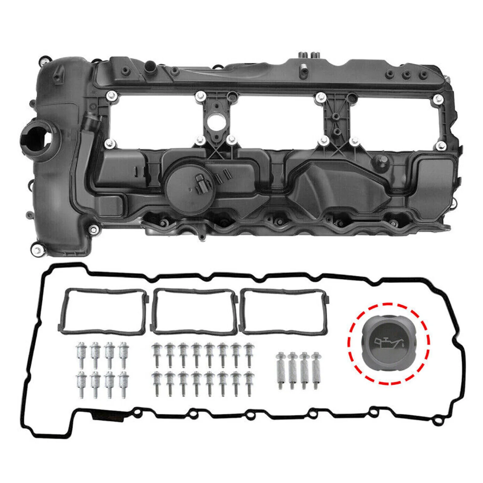 

Artudatech Valve Cover w/ Gasket+Cap 11127570292 For BMW N55 135i 335i 535i 640i 740i