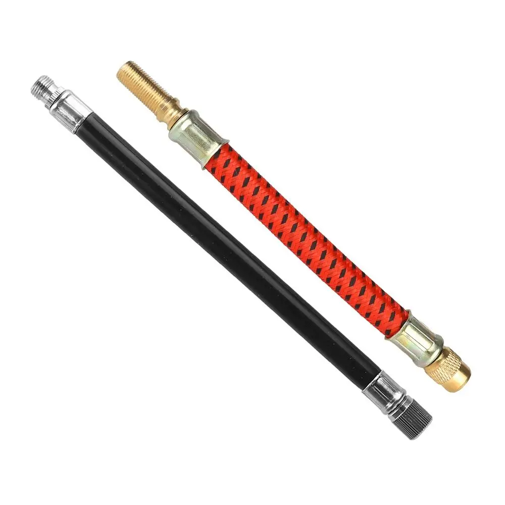 

5Pcs Extended Nozzle Tire Air Inflator Hose with Screw Thread Durable Extended Air Tube Black/Red Useful