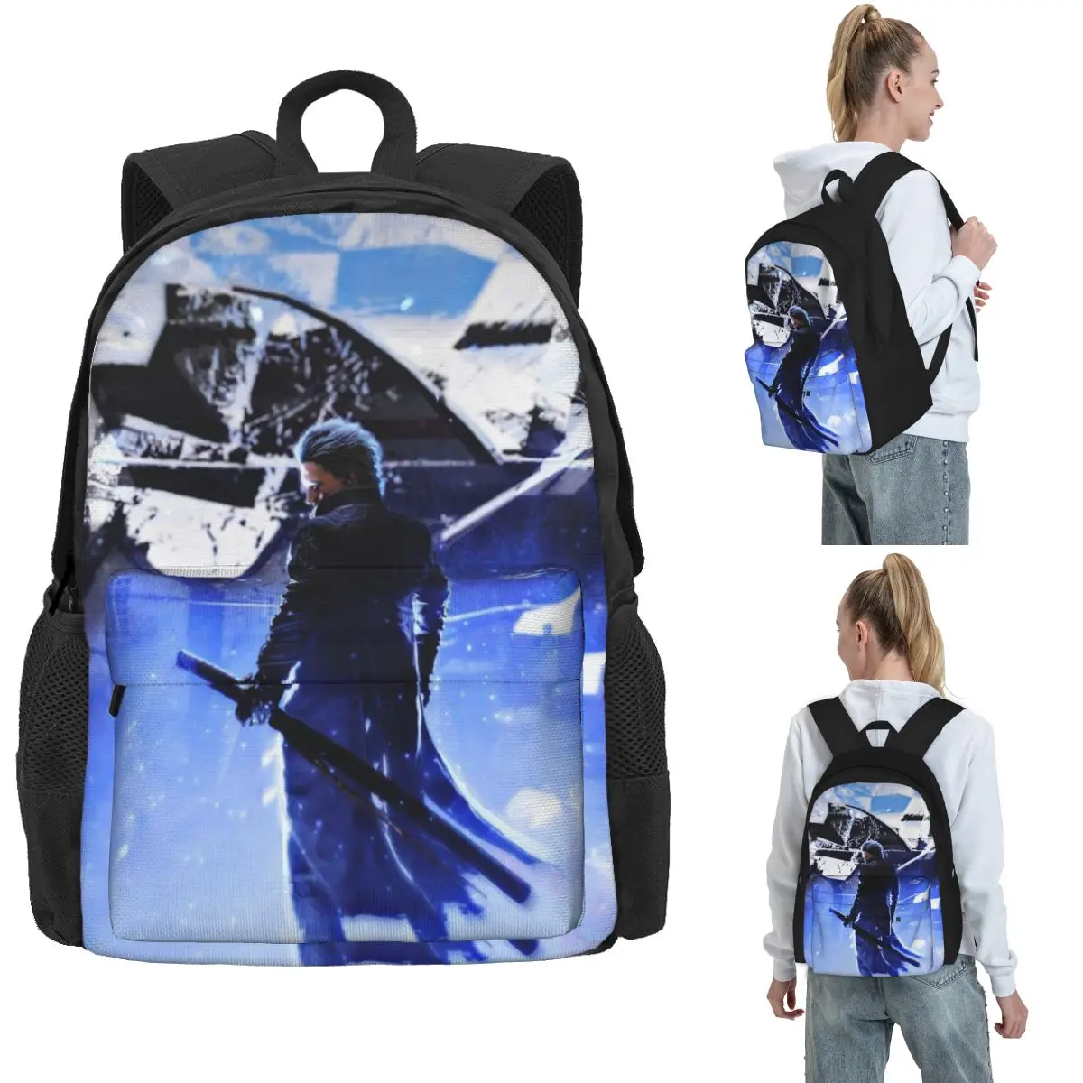 Vergil From The Devil May Cry Seri Backpack Hot Sale Daypack Large Capacity Children BookBag School Bag