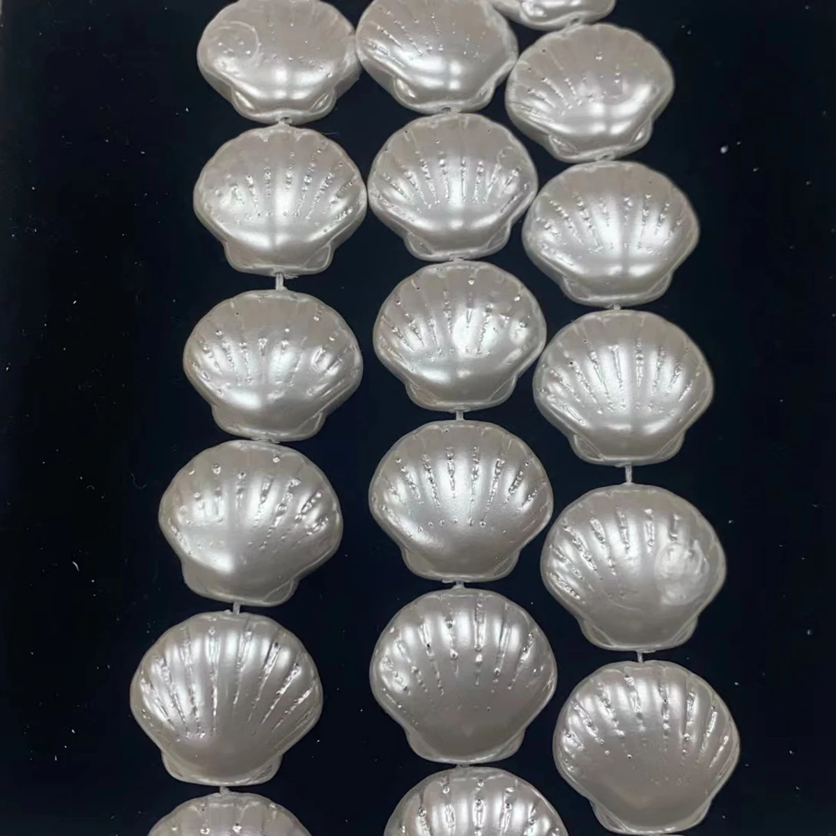 AA Stylish 23x25mm Imitation Pearl Sector Beads, Shell Powder Material, Ideal for DIY Earrings, Necklaces and Chain Accessories