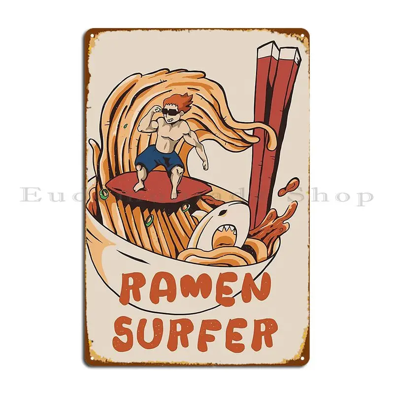 Ramen Surfer Klihx Metal Signs Bar Cave Customize Party Design Home Tin Sign Poster