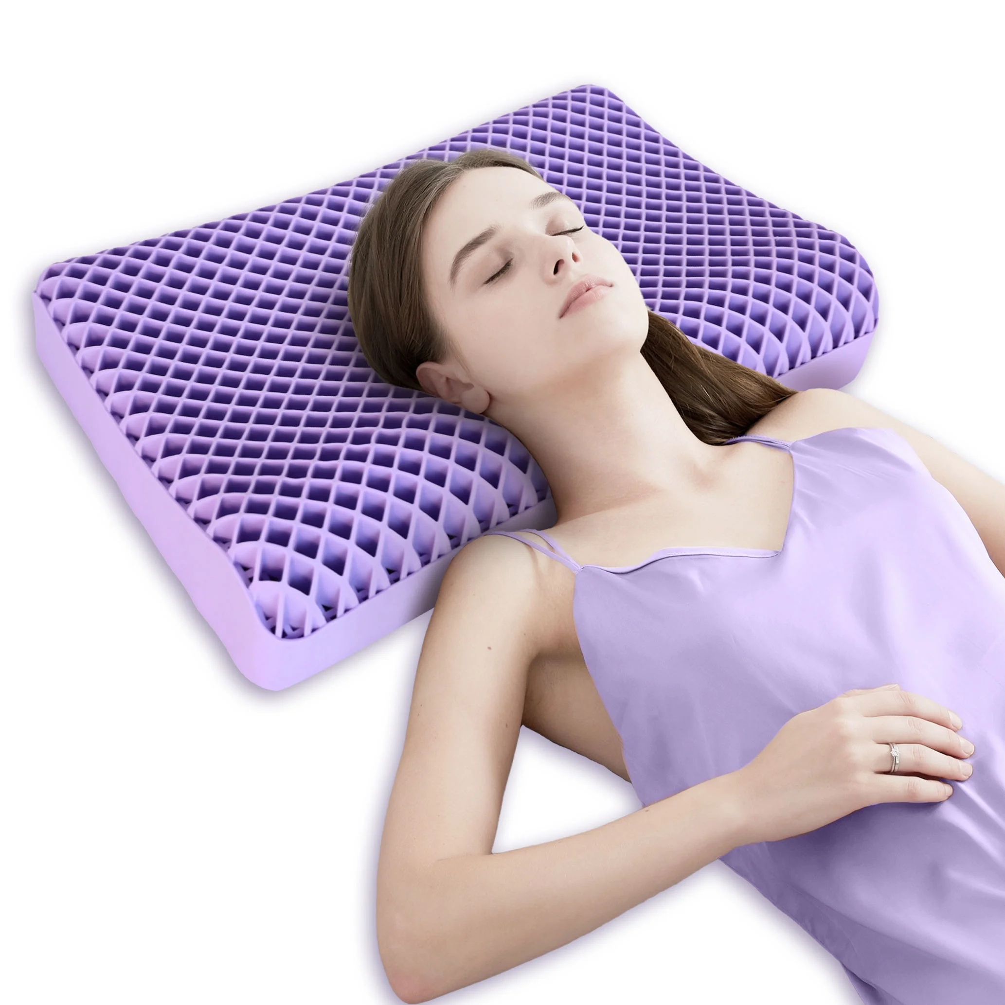 TPE Gel Grid Pillow Smart Memory Foam Ergonomic Cervical Support Neck Protection Pain Relief Breathable Mesh Bedding Pillow
