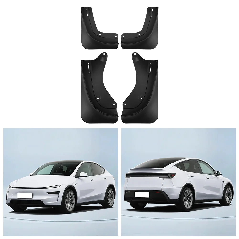 2024-2025 Tesla Model Y Juniper/3 اللوحات الطينية المرتفعة - مجموعة كاملة من واقيات الرذاذ، حماية من الثلج/الرمال، أغطية حاجز متينة