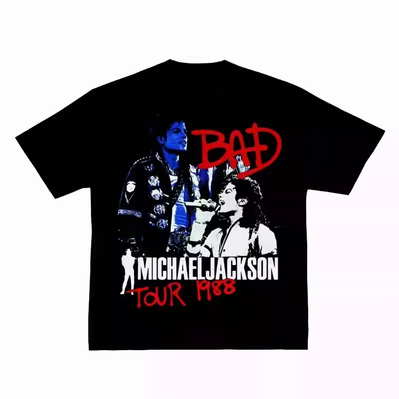 

MJ Michael Jackson Michael Jackson Vintage American Small Neckline Heavy Short Sleeve T-Shirt