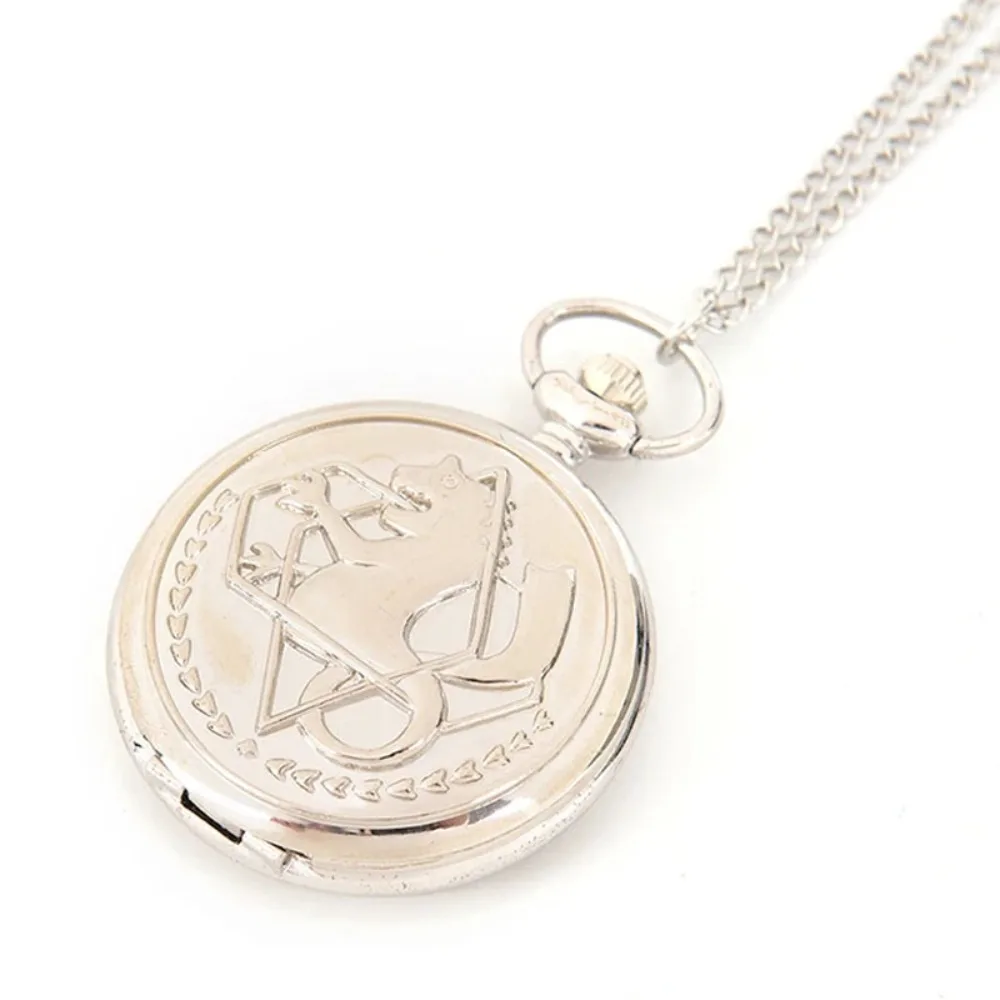 Roman Numeral Vintage Full Metal Alchemist Cosplay Pocket Watch High Quality Full Metal Alchemist Watch Pendant Necklace Chain