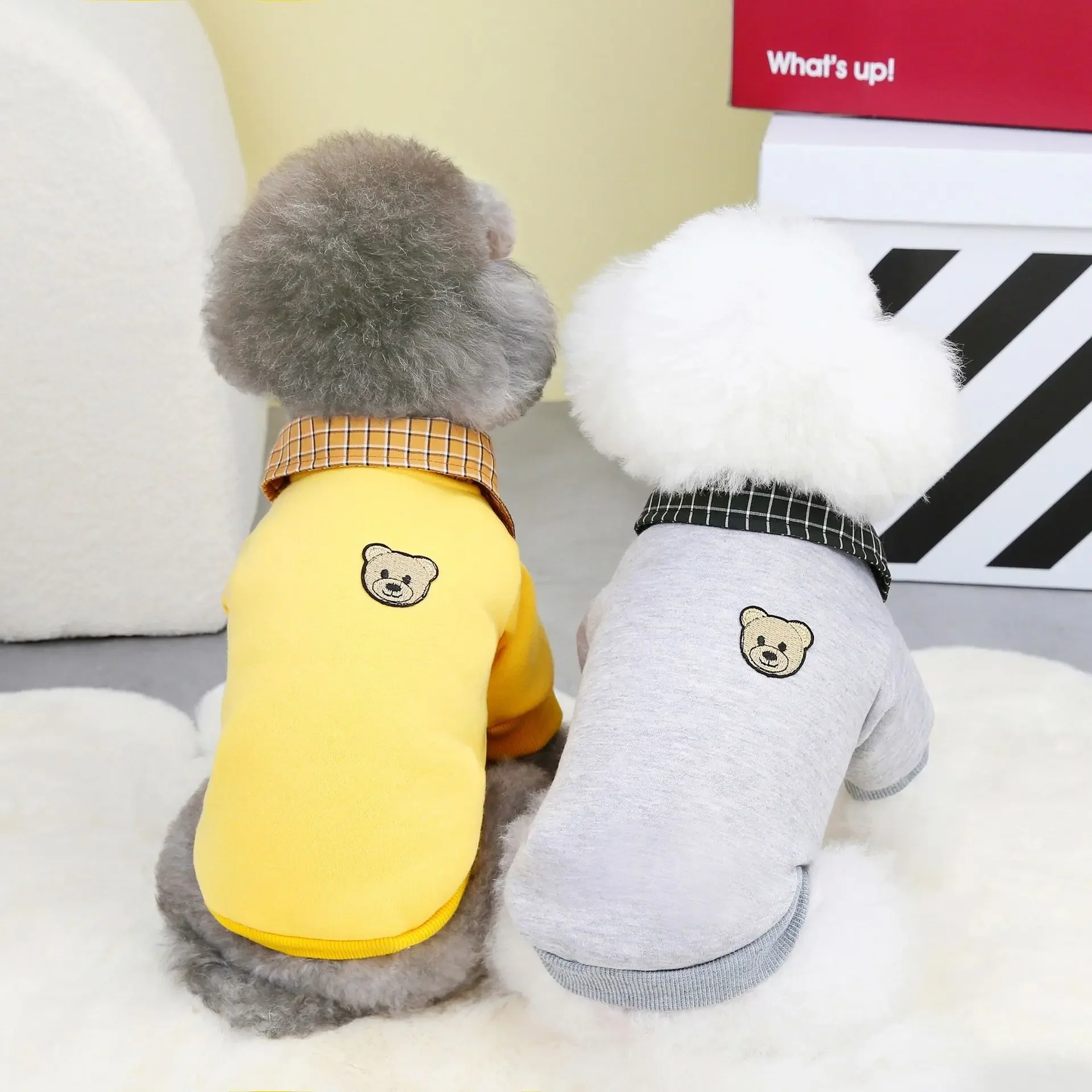 

Lapel Dog Winter Warm Clothes Cute Hoodies Pet Costume Jacket for Puppy Cat French Bulldog Chihuahua Small Dog Clothing