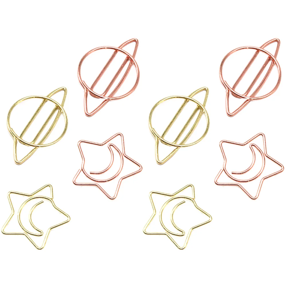 

8Pcs Star Shape Metal Paper Clips Multi-Use Document Clips for Office Filing Card Photo Album Accessories Decorative Paperclips