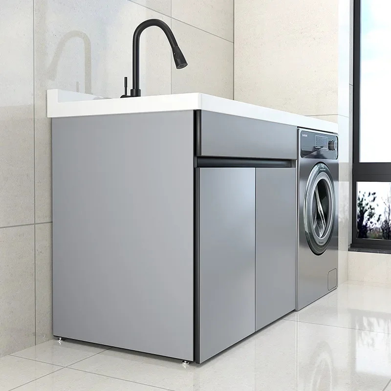 CX honeycomb aluminum plate balcony washing machine significant other cabinet with washboard drum washing machine