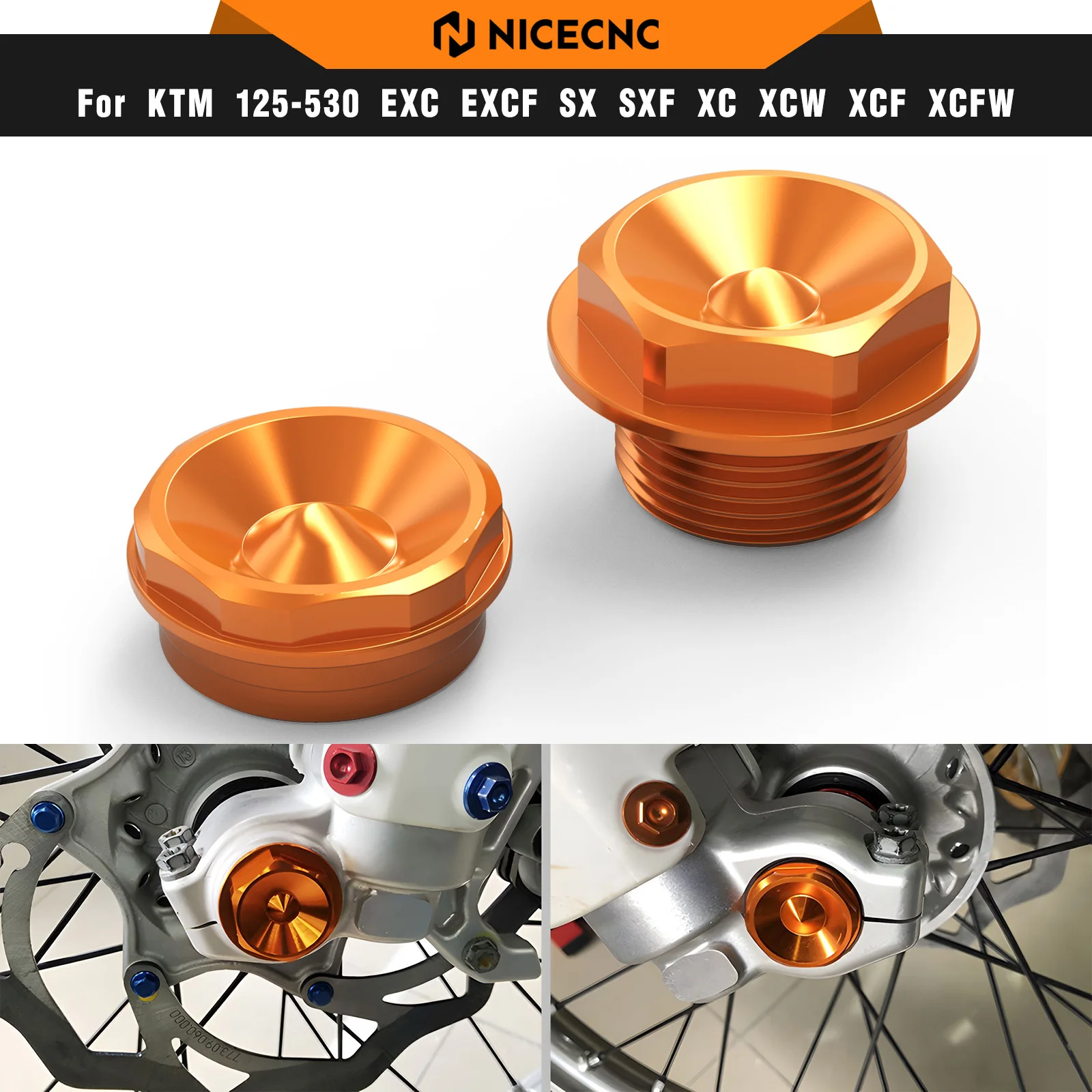NICECNC For KTM EXC 300 Front Wheel Axle Nut Spindle Collar For KTM EXC-F 350 XCW 500 XCW-F SX 125 SXF 450 XC XCF 2003-2014