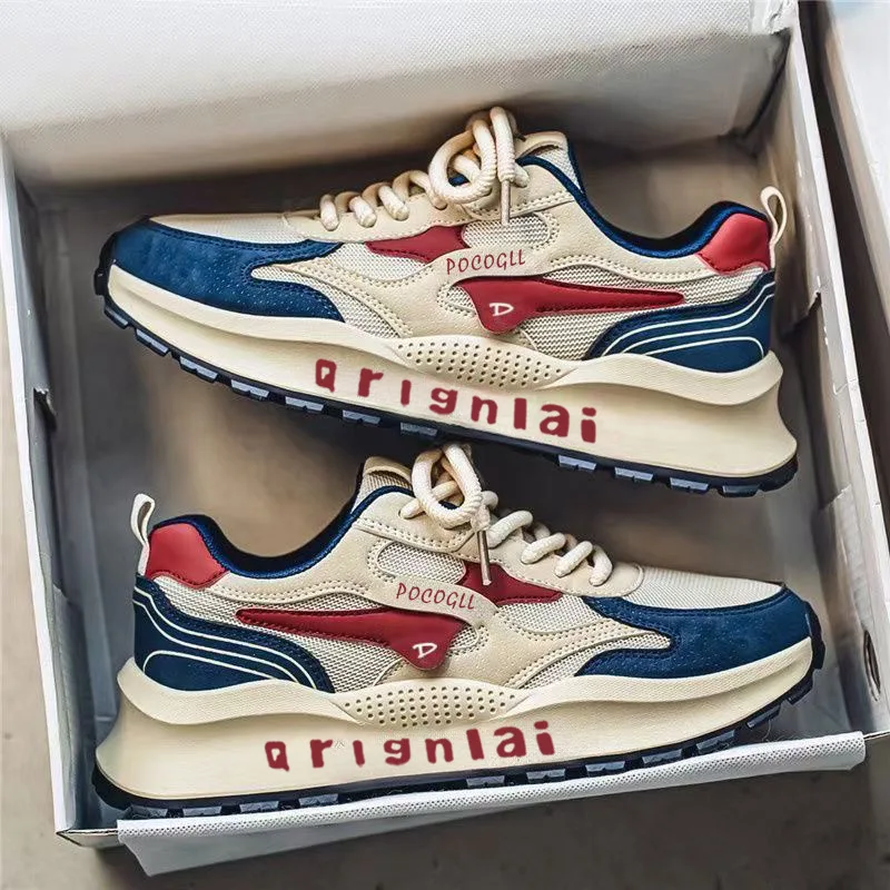 

New Running Shoes Men Vintage Sneakers Thick Sole Casual Sport Shoes Breathable Mesh Jogging Footwear Dad Shoes Tenis Masculino