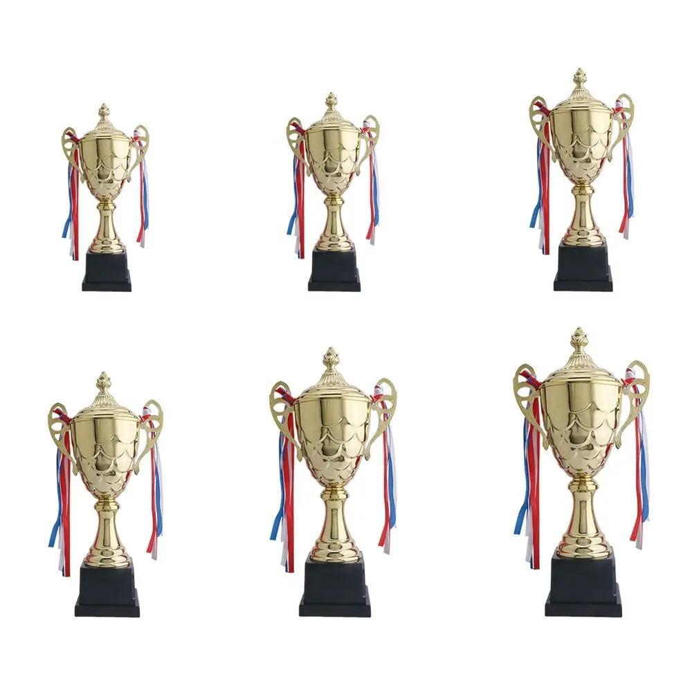 

28/32/35/40/44/50cm Trophy Cup Gold Color Metal Cup Champion Trophy Covered Design Plastic Sculpture Award Cup School Events