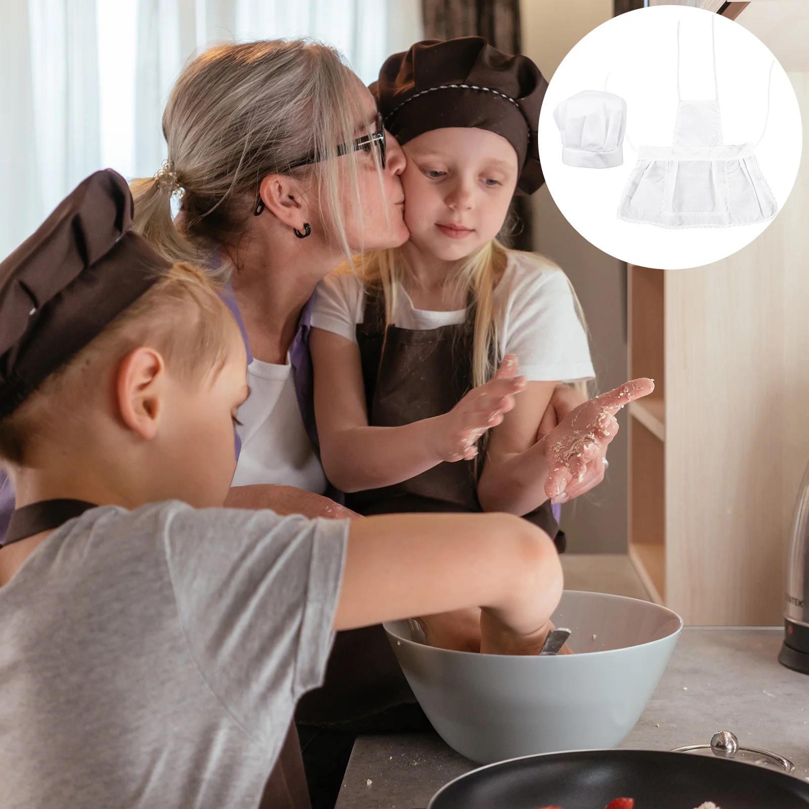 Koksmuts Schort Set Kinderschorten Kinderen Bakken Keuken Koken voor kostuum Meisjes Little Has