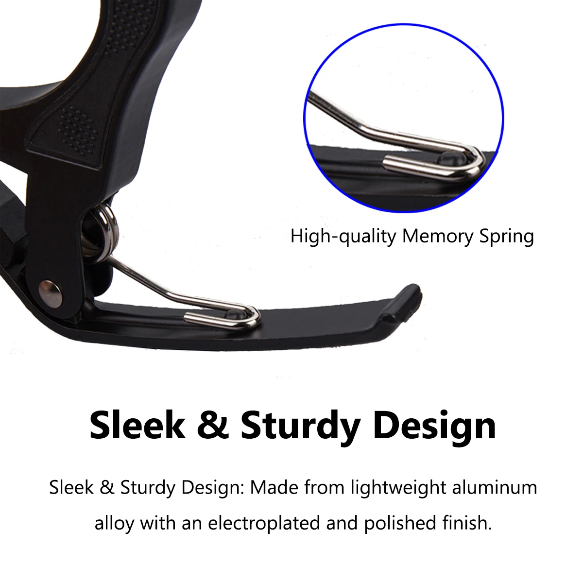 جيتار Miwayer قطعة واحدة من سبائك الألومنيوم الاحترافية كابو كبير - زنبرك الذاكرة، 5 ألوان، يحمي الرقبة والعثور المثالي #4