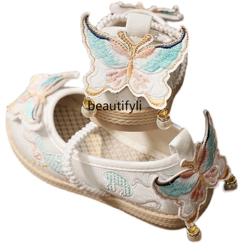 Shoes for HanFu Clothing Spring/Summer Archaistic Ancient Costume Shoes Handmade  Girls' Embroidered Shoes