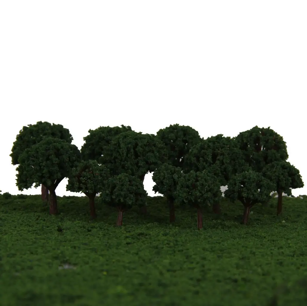 50pcs 1: 500 Landscaping Ball Trees Tree Park Landscapes Dark Green