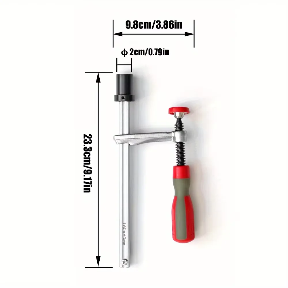 Allsome 2 szt. zacisków do stołu warsztatowego, 3/4 cala (19 mm) 20 mm mocne zaciski do otworów dla psa do obróbki drewna, zaciski dociskowe