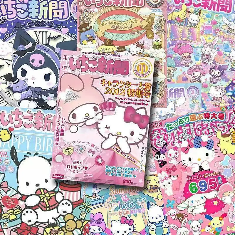 Kawaii Sanrio Poster Pretty Cartoon Anime Hello Kitty My Melody Cinnamoroll Kuromi Creative News Monthly Y2K Girls Room Decor