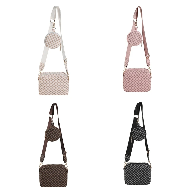 E74B Small Crossbody Bag for Women Girl, Trendy Design Shoulder Side Handbag Clutch with Coin Purse Adjustable Wide Strap