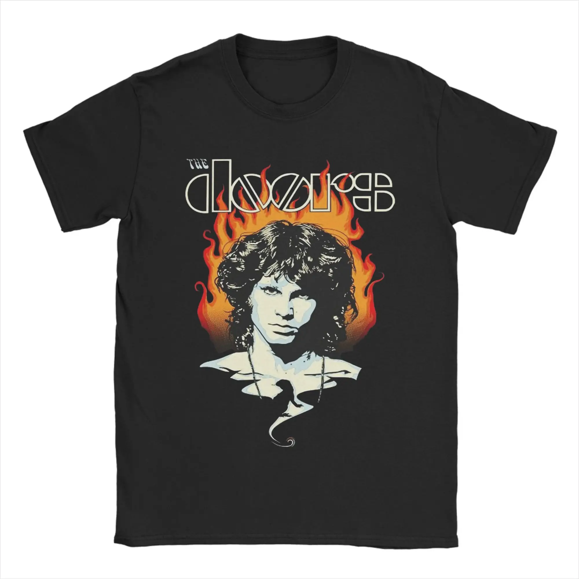 تي شيرت The Doors للرجال موسيقى عتيقة تي شيرت قطني عتيق بياقة دائرية وأكمام قصيرة تي شيرت صيفي