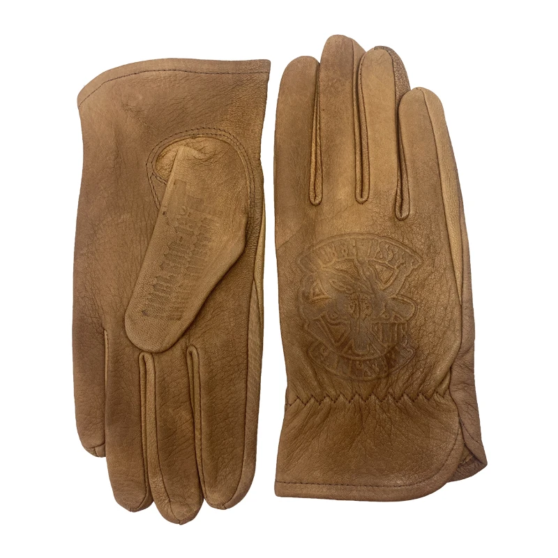 Luvas da motocicleta do vintage para homem masculino dedo cheio de couro angustiado letras padrão impresso sem forro luvas aquecedores braço guantes