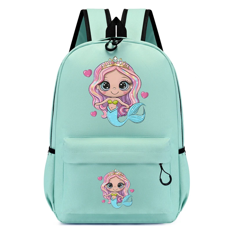 Kindergarten School Backpack Bag Cartoon Mermaid Print Boys Girls Schoolbag Kids Satchels Anime Bookbag Mochila Infantil Escolar