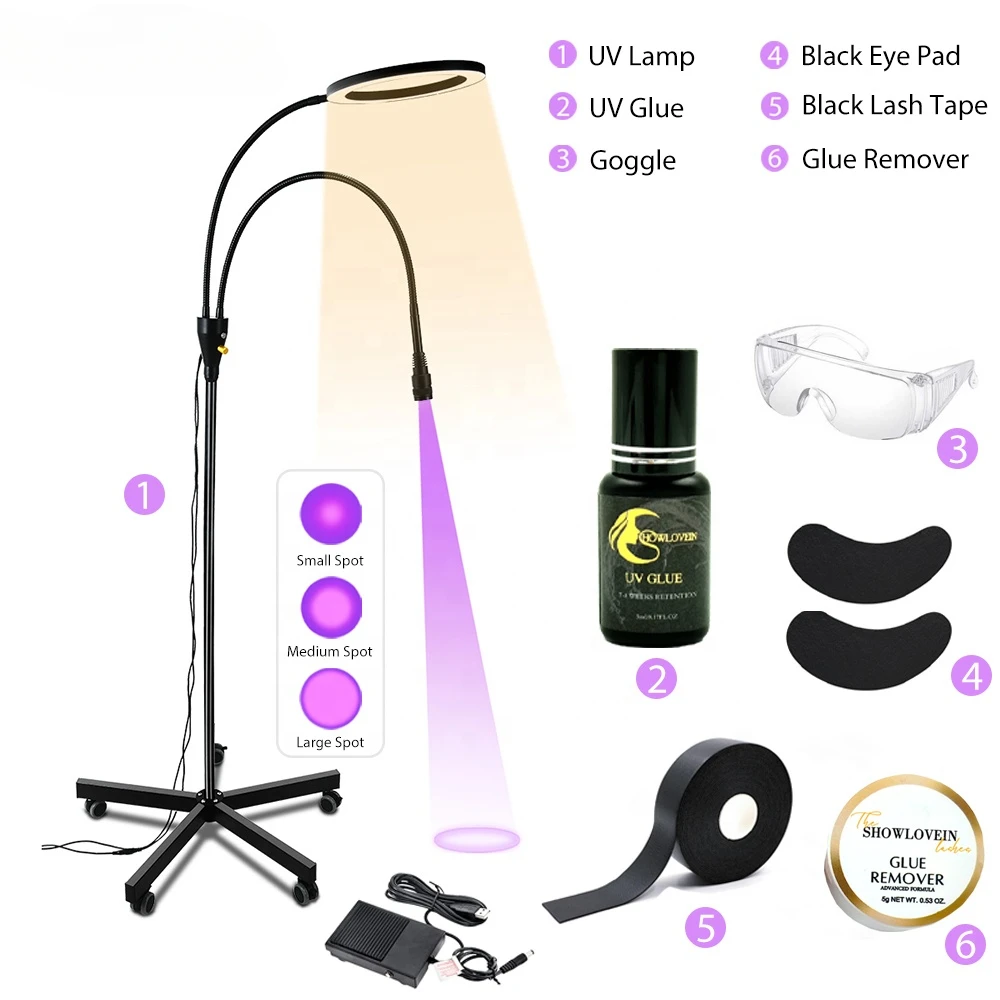 New Product 5W 10W UV Led Lamp Kits For Lash Extensions Custom Logo Black White UV Lash Glue Light