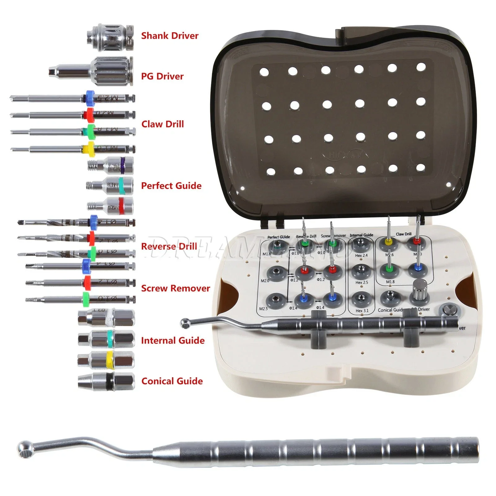 Dental Implant Fixture & Broken Screw Removal Kit Remove Surgical Tool Remover