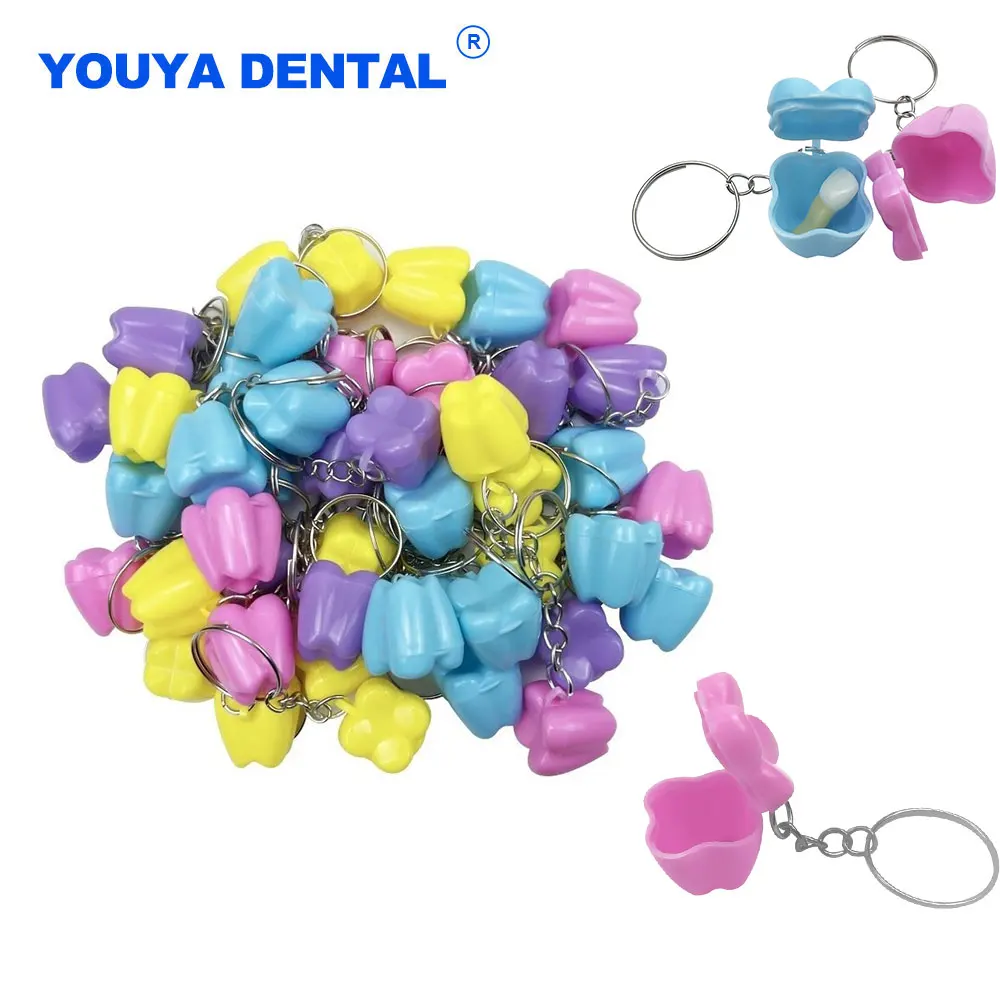 50pcs Cute Baby Teeth Box Plastic Tooth Shape Children's Souvenir Save Teeth storage Organizer tool Tooth Collection Container