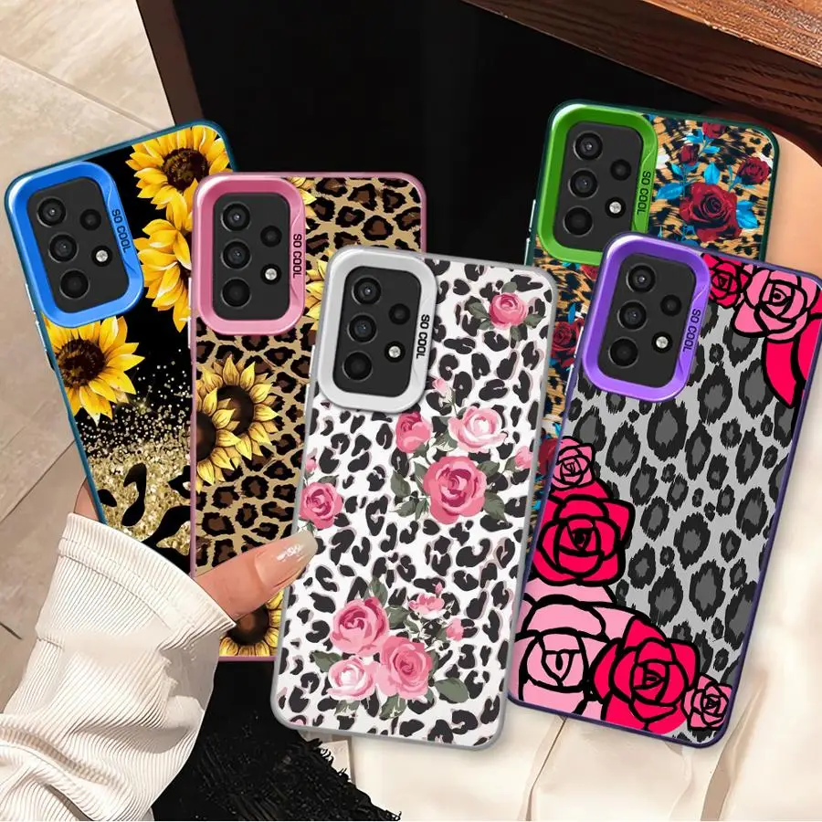 Brown Leopard Print Phone Case for Samsung Galaxy A05 A31 A02 A13 A30 A32 A51 A20S A03S A50 4G A03 Core A10z A71 A73 Soft Cover