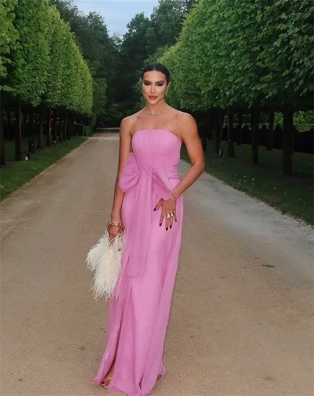 

Классические шифоновые длинные платья трапециевидной формы с бантом на заказ, платья для выпускного вечера, изысканный современный стиль, пасторальный унисекс, в китайском стиле Fo