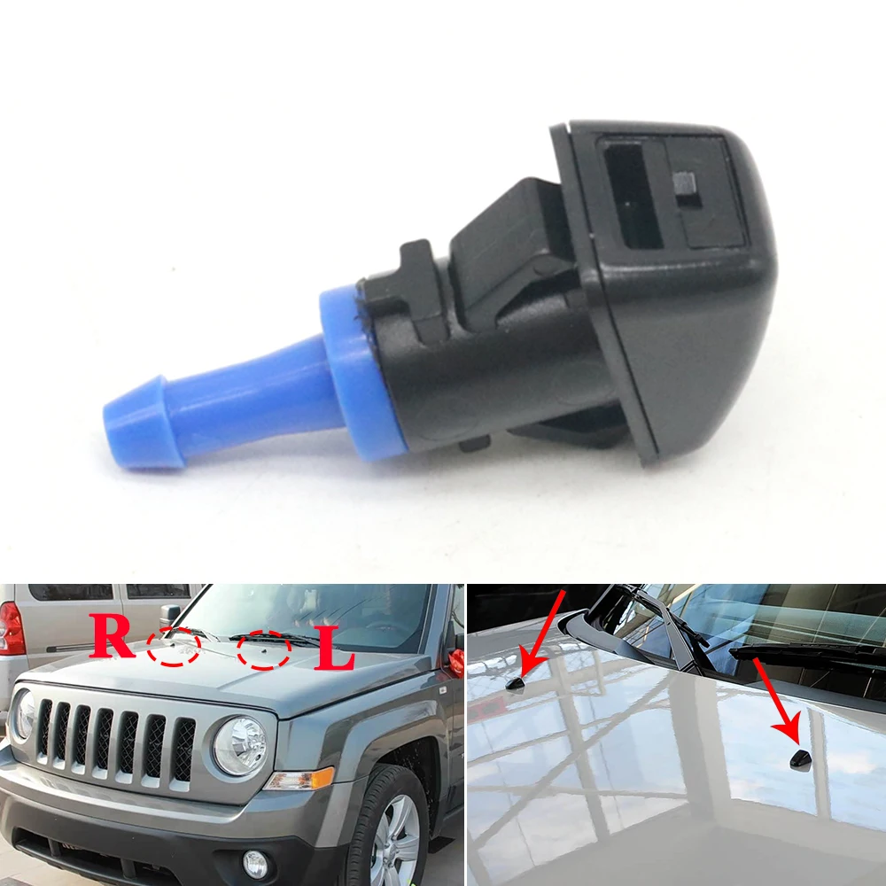 Für Jeep Compass Patriot 2008-2017 Auto Frontscheibe Wasser Reinigung Jet Scheibenwischer Waschmaschine Spray Düse 05303834AB