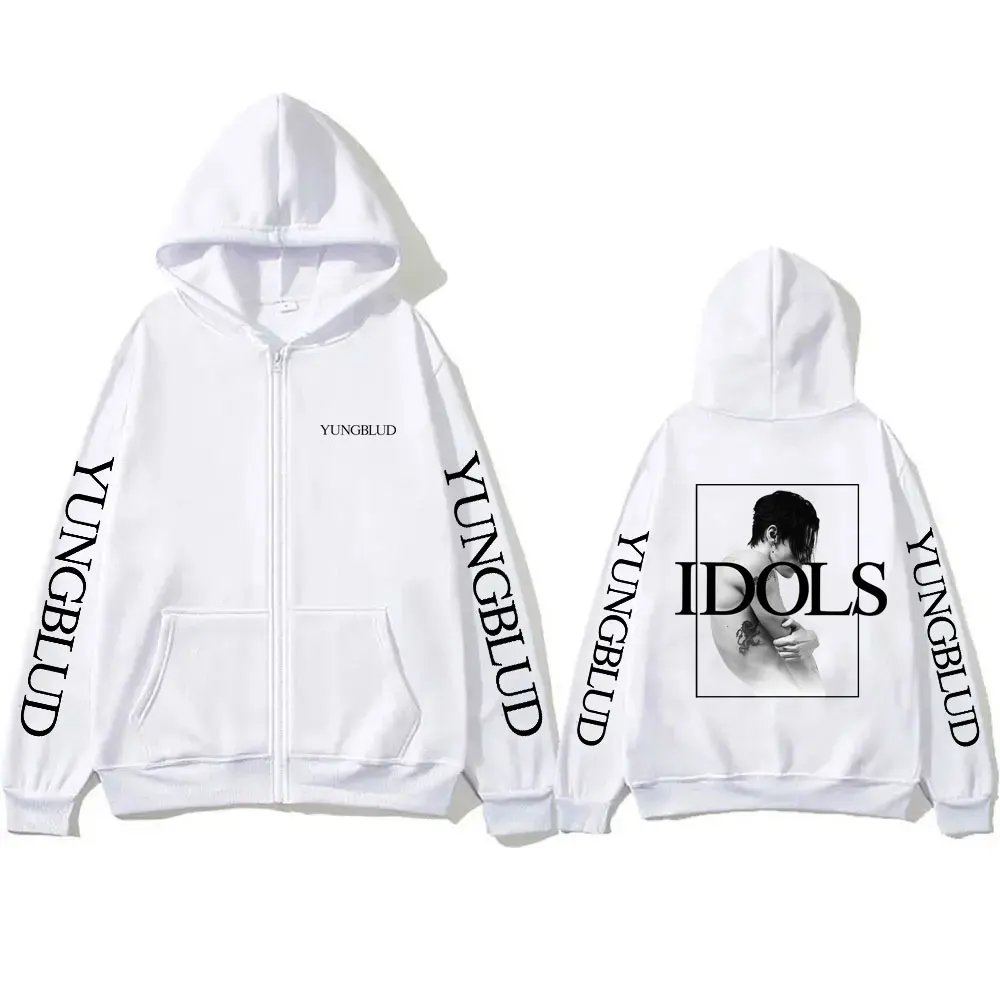 

Rocker Yungblud IDOLS Tour 2025 zipper hoodie Men Women Fashion Gothic Rock zip up hoodies unisex vintage casual fleece jacket
