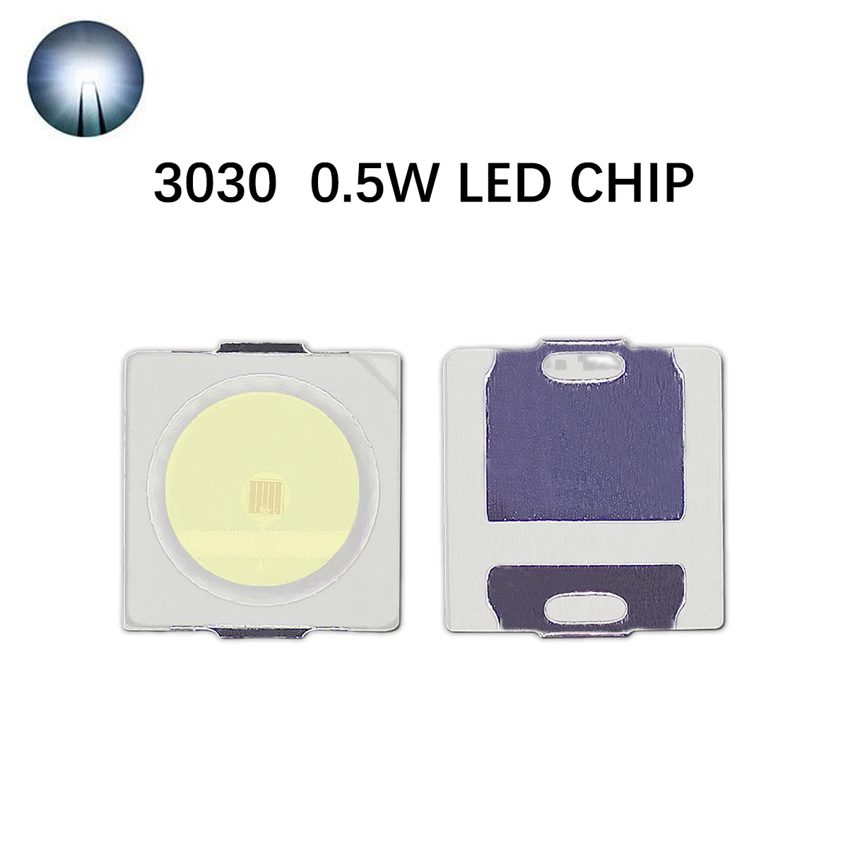 

3030 SMD Beads white Light 0.5W High Brightness Single Color LED Diode for DIY Projects, Indicator Lights, Electronic Components