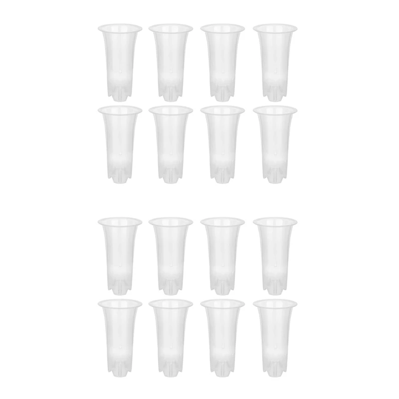 

LJL-5 Inch 16Pcs Clear Flower Pot Planter Plastic Orchid Pot With Holes Tall Plant Pots For Home Flower Shop Decoration