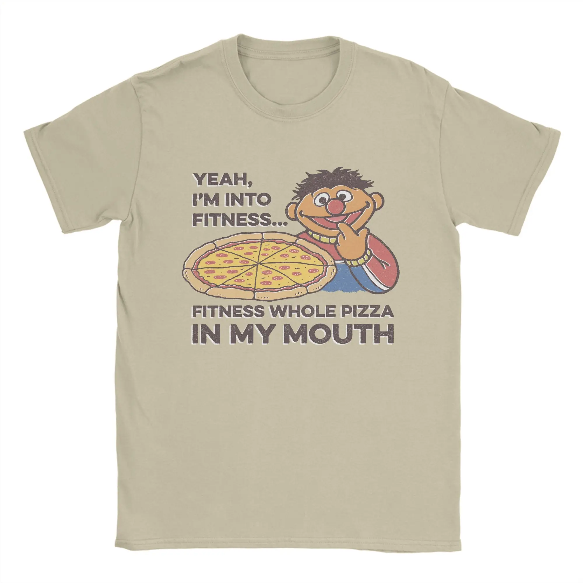 Sesames Streets Ernie Yeah, I'm into Fitness T-Shirt Men Women  100% Cotton Tees Crew Neck Short Sleeve T Shirts Party Clothing