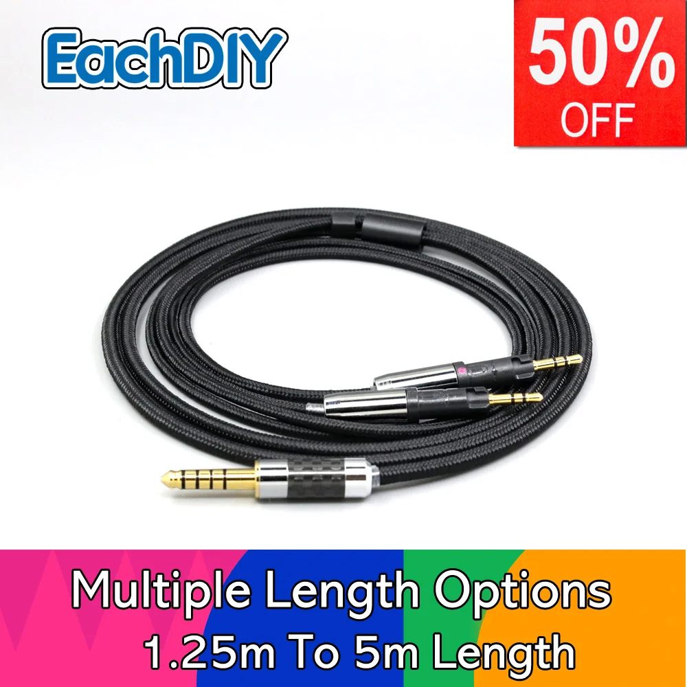 Super Soft Headphone Nylon OFC Cable For Audio-Technica ATH-R70X Earphone LN008026