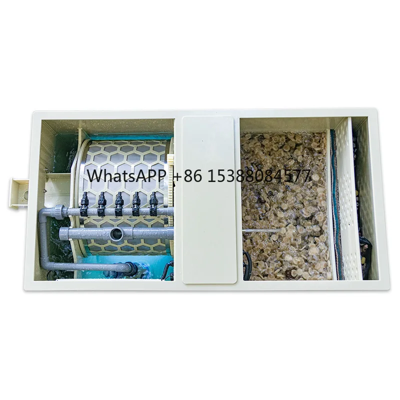 QihangRAS Aquarium Fish Pond Filtration Machine Aquaculture Ras Fish Farm Combi Rotary Drum Filter 32m³/h Koi Pond Filter System
