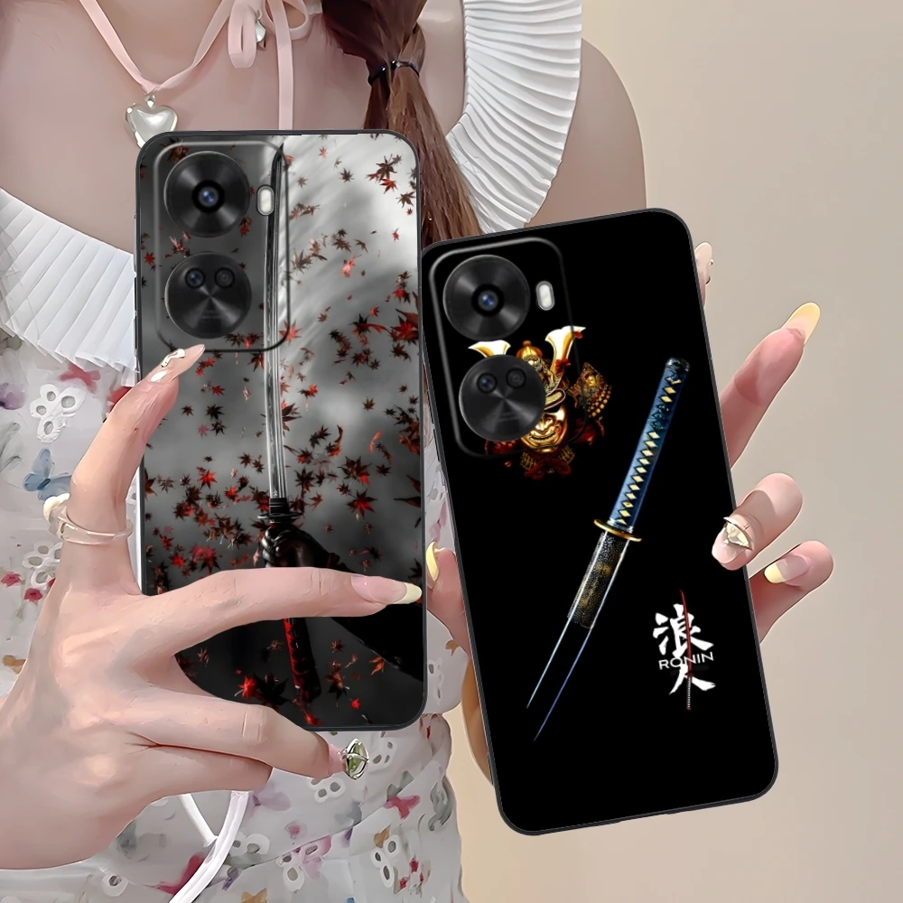 Katana Samurai Ronin Mobile Cell Phone Case for Huawei Nova 12 11 10 9 8 7 Pro SE 5G Black Soft Phone Cover Shell