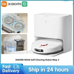 2024 New Arrival Xiaomi Mijia Self Cleaning Robot Mop 2 Smart Robot Cleaning Tools 5000PA Surging Fan LDS Navigation OTA Upgrade