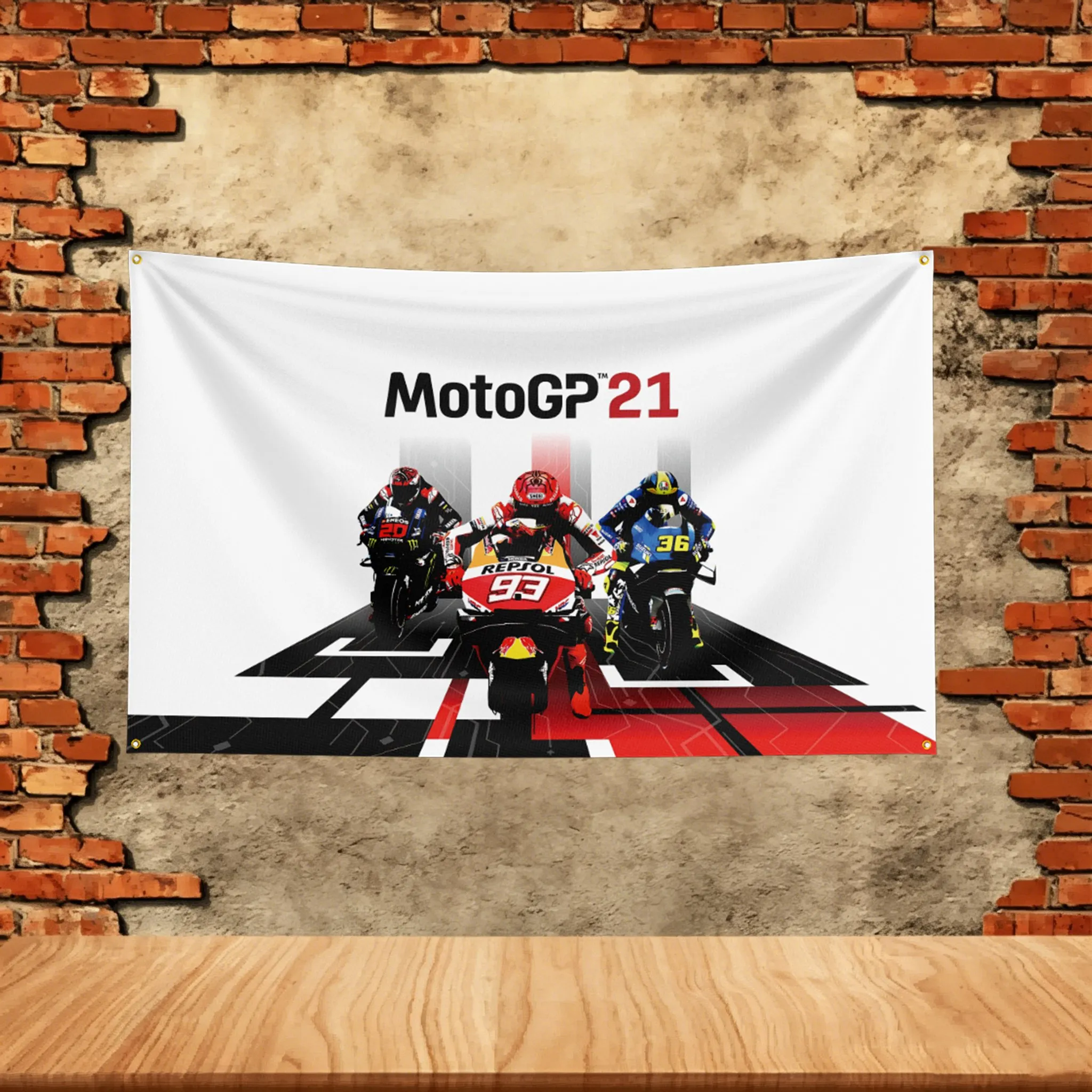 Motorcycle Flag 3x5ft for M-motogp Fans Banner Custom any Image Garage Bedroom Living Room Dorm Wall Hanging Decor Tapestry