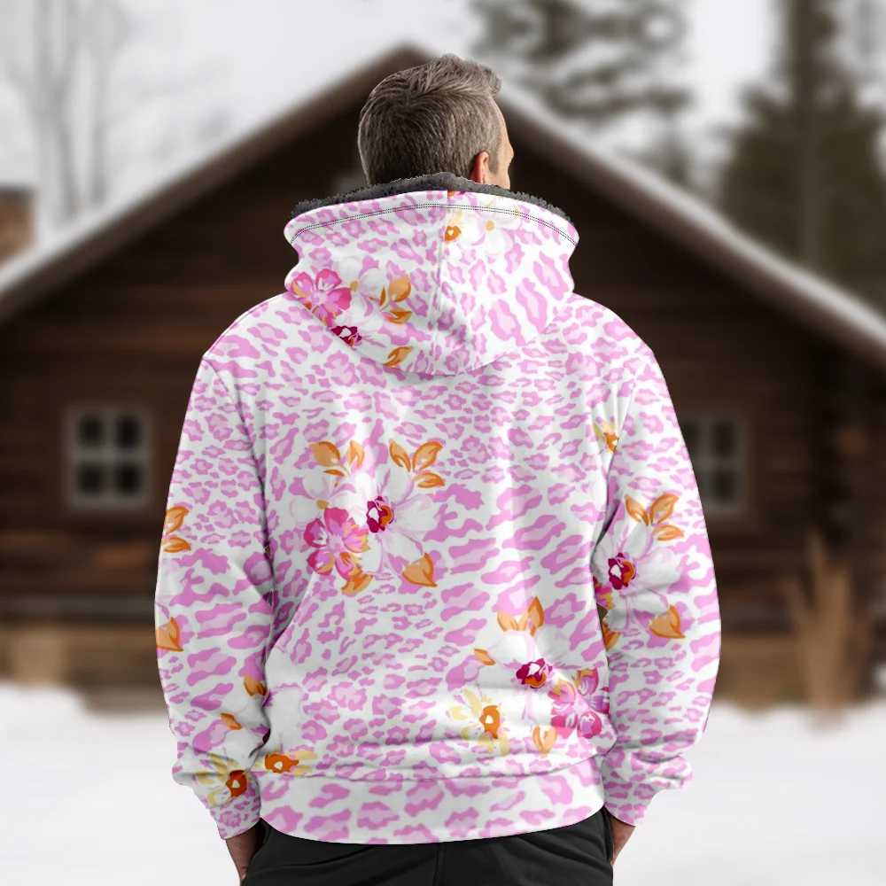 Abrigos de chaquetas de invierno para hombre, ropa de algodón con estampado de leopardo flora, abrigo deportivo HIP HOP para el hogar